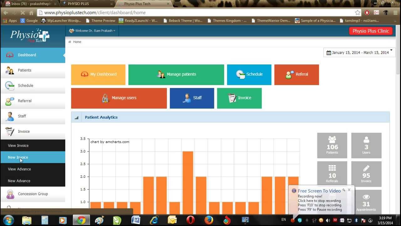 Create Bills / Invoice - Physio Plus Tech - YouTube