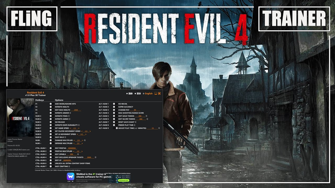 Resident Evil 4 v1.0 Plus 30 Trainer-FLiNG 