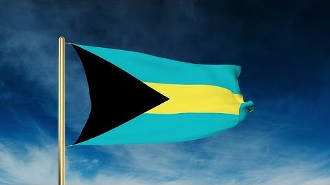 Bahamas Flag Slider Style. Waving In The Win With Cloud Background Animation Stock Animation