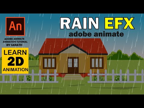 RAIN EFX | how to make rain efx in adobe animate | cartoon rain animation