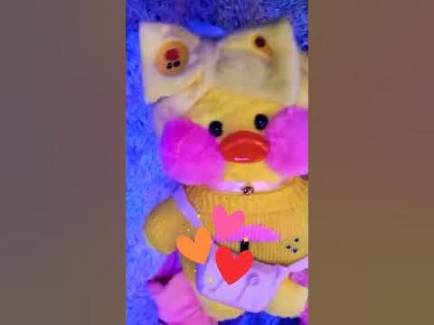 Уточка лала фанфан/Lalafanfan duck/Плюшевая уточка с розовыми щечками ...