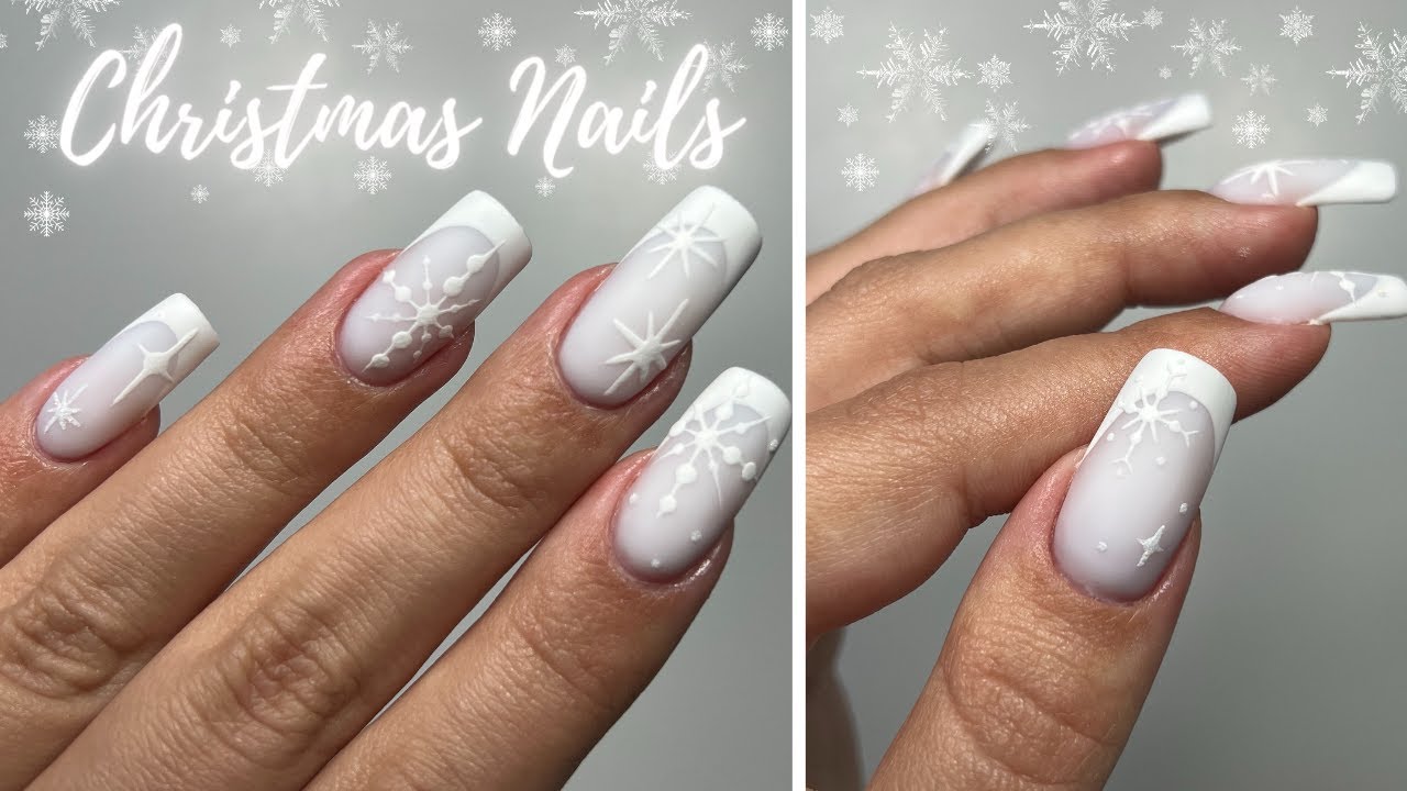 CHRISTMAS NAILS - SNOWFLAKE / FLOCONS EFFET SUCRE ❄️