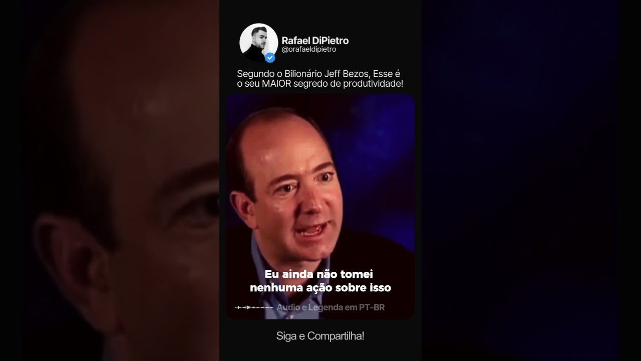 O Segredo de Produtividade do Bilionário Jeff Bezos! #shorts