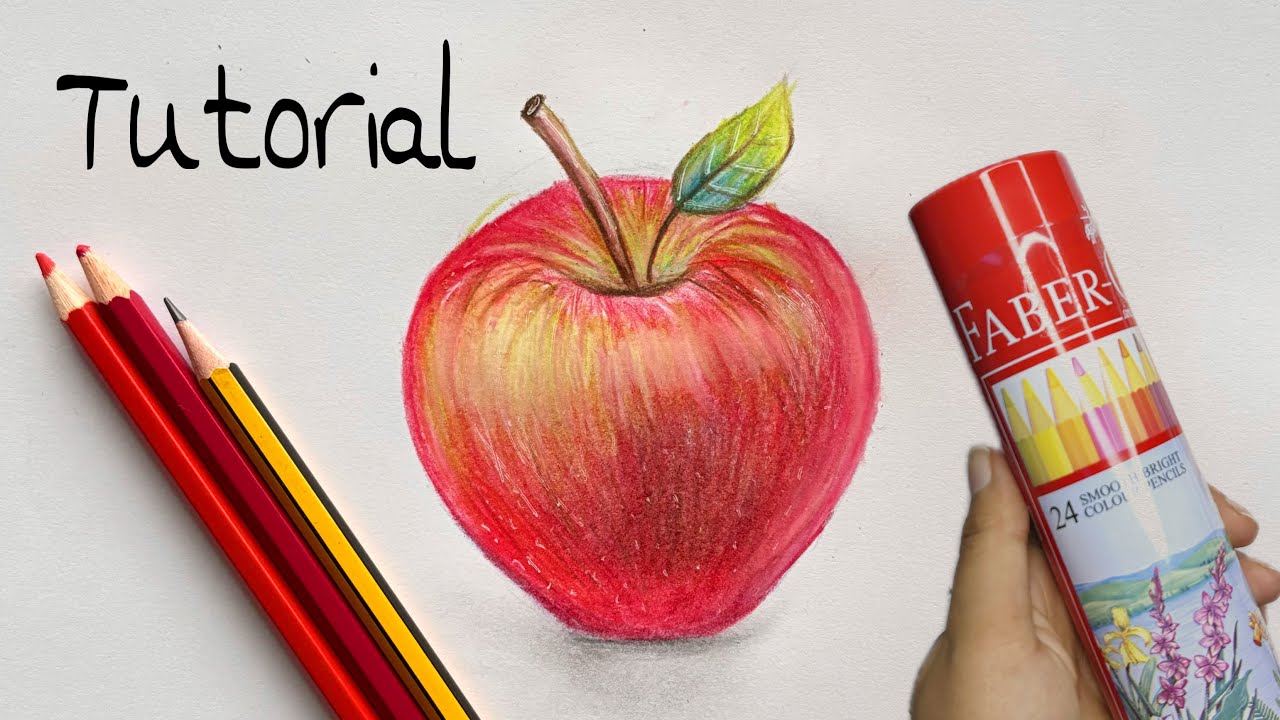 How To Draw Apple| Colored Pencil Drawing For Beginners