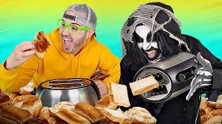 Monster finds bread inside the toaster 🍞🥖😱