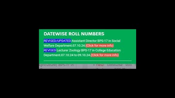 Datewise Interview schedule for Assistant Director BPS-17 in Social Welfare#spsc#interview#shorts