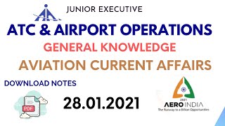 Aviation General Knowledge | Current Affairs - Junior Executive Airport Operations | ATC Syllabus