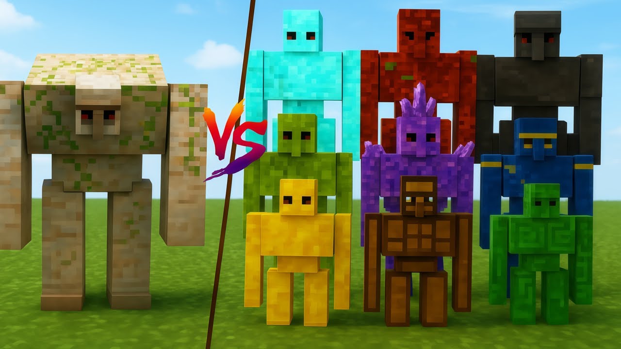 Mutant Iron Golem vs All Golems in Minecraft Mob Battle! 😱 - YouTube