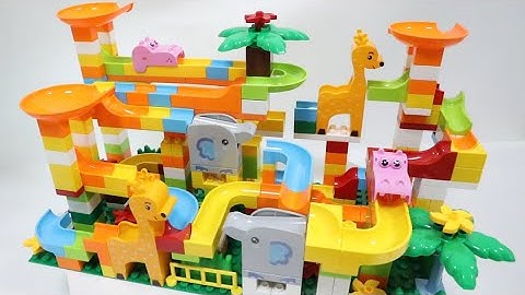 Building Blocks Puzzle Race Track Marble Run Construction TOY PLAY 빌딩 블록 퍼즐 경주 트랙 대리석 달리기 건설