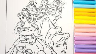 Disney Coloring World  Princess Cinderella Coloring Pages for Kids#coloringbook#disney