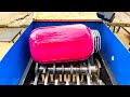 Breaking Glass Bottles with Shredding Machine | ASMR