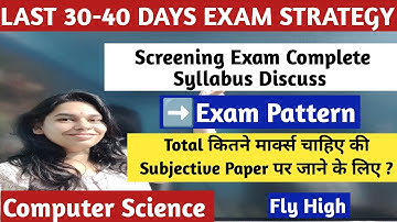 LAST 30/ 40 Days Exam Strategy|Syllabus | HPSC ASSISTANT PROFESSOR COMPUTER SCIENCE||