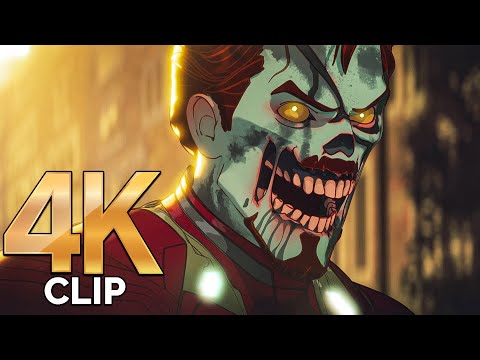 Zombie Iron Man Vs Black Order - Fight Scene | WHAT IF (2021) CLIP 4K