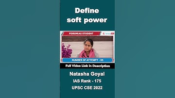Define soft power | Natasha Goyal | Rank - 175 | UPSC 2022 | #shorts @UPSC_IAS_Hub