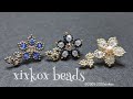 【DIY】xixkox beads ボタンカットビーズの着せ替えピアス ビーズステッチ  beaded jewelry