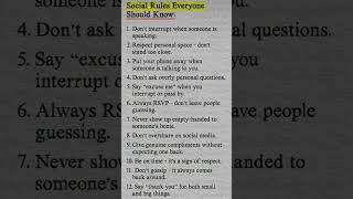 Social Rules Everyone Should Know 👍🏻😲 #trending #psychology #facts #motivation #shorts #ytshorts