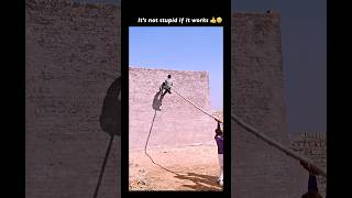 Forget Ladders! Crazy Way To Climb A Wall!