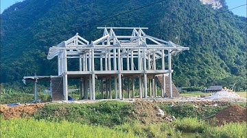 Mẫu Nhà Sàn Bê Tông 1gian 2 trái liền bếp với phòng @nhadep6d 