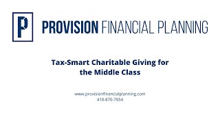 Tax Smart Charitable Giving for the Middle Class