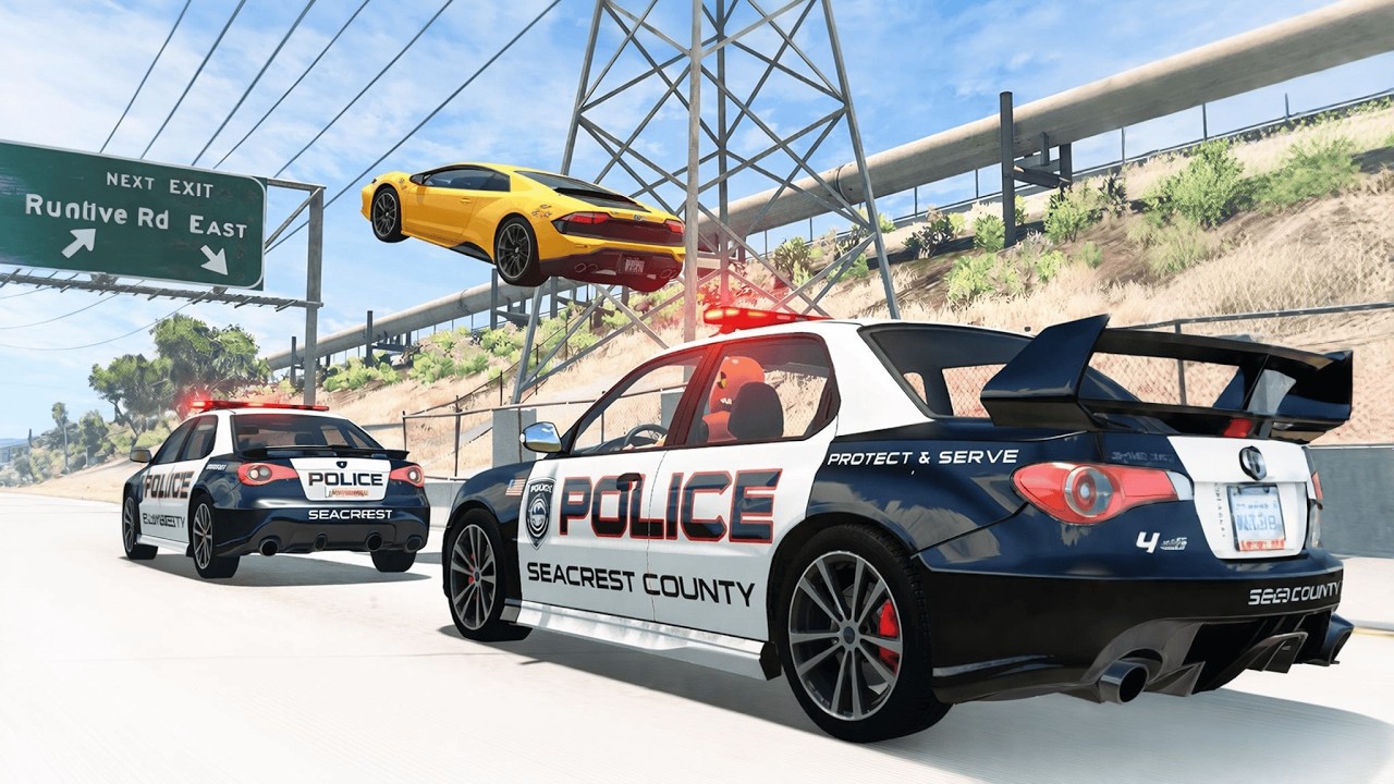 Realistic Police Chases #3 - BeamNG drive | Sevenshift