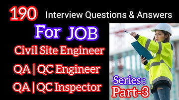 Civil Site Engineer | QA/QC Engineer/ Inspector_  Interview Questions and Answer Part- 3_ HD_720p