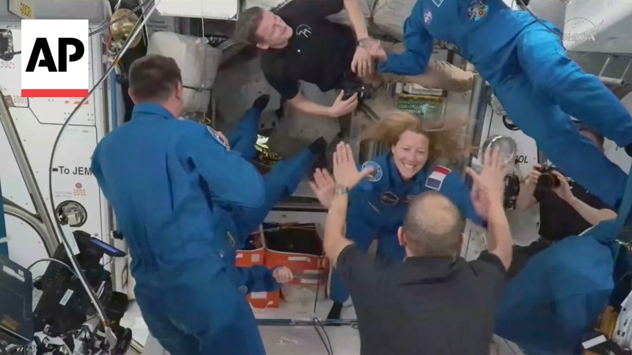 Four new astronauts arrive at the International Space Station