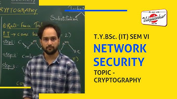 B.Sc (IT) Sem V -Topic "Cryptography " Network Security lecture | Vidyalankar Classes