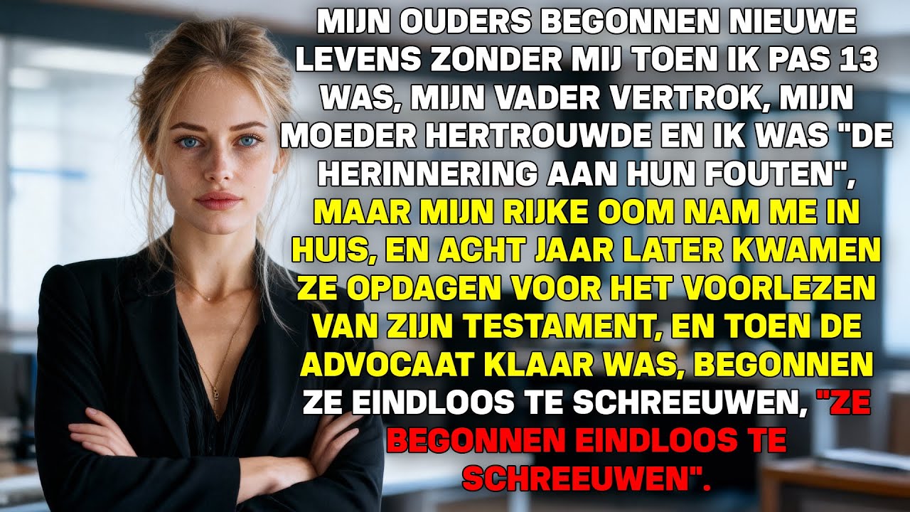 Mijn rijke oom nam me op toen mijn ouders me op mijn 13e in de steek lieten. 8 jaar later...