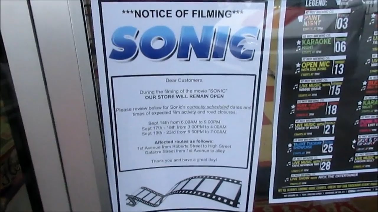 Sonic the Hedgehog Movie Filming location YouTube