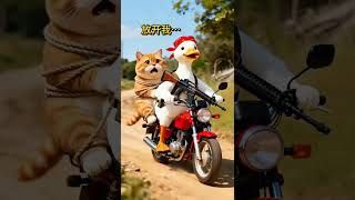 第 9135 集 | 白鸭子被橘猫剃了毛，鸭妈妈报复了橘猫 #猫咪 #猫的故事 #ai猫咪 #娱乐 #搞笑