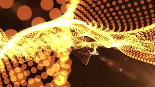 Animated Golden Particle Waves And The Sun Orbiting Around The Golden Particles