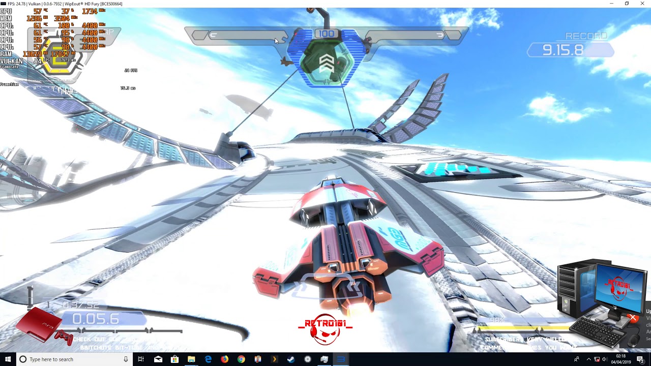 Wipeout HD FURY 4K RPCS3 PS3 Vulkan test 008 i5 3570k gtx 1050 ti - YouTube