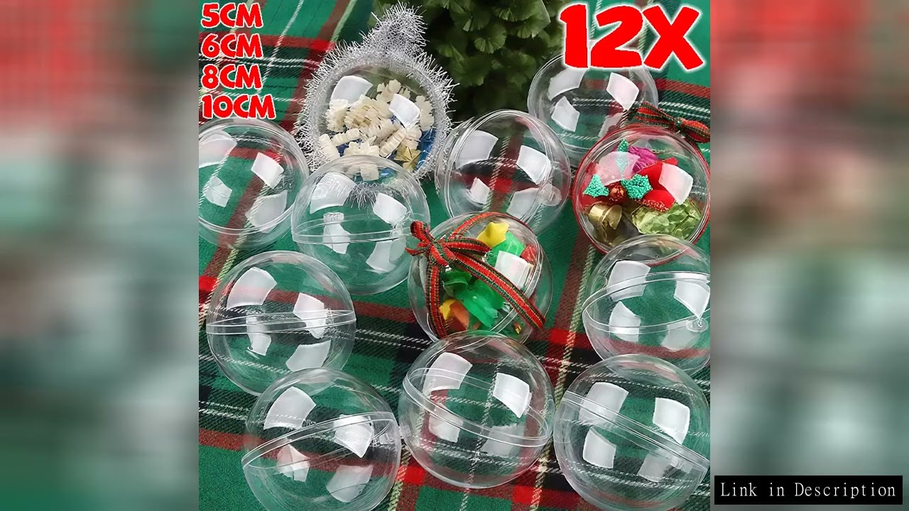 1/12pcs Fillable Transparent DIY Christmas Plastic Ball Filling Decorative Ornaments Tree Open Ball