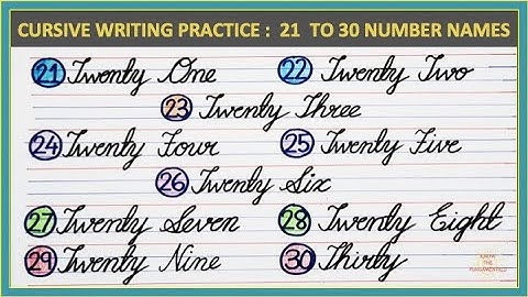 Number names 21 to 30 in cursive writing | 21 to 30 spelling cursive | Grade 3 Cursive practice kids