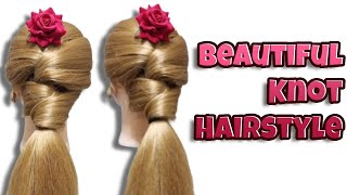 Cute & Trending Knot Hairstyle  #90 #hair #hairstyle #hairtutorial #cute #how to knot braid #braided