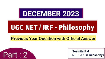UGC NTA NET DECEMBER 2023 Philosophy Question Paper with Official Answer key #philosophy  #ugcnet