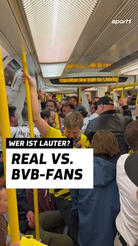 Stimmung in der U-Bahn! BVB- und Real-Fans schaukeln sich hoch #shorts #bvbrma #ucl #bvb #realmadrid