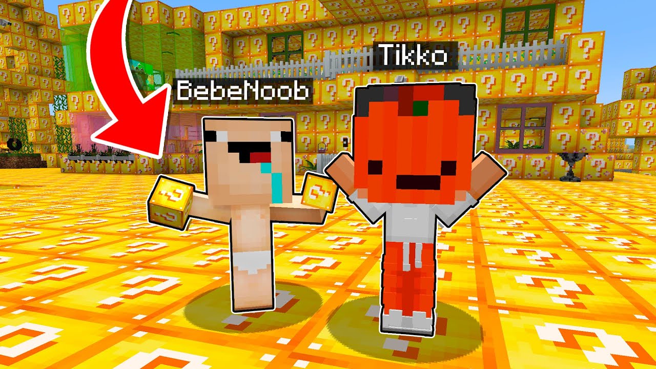TIKKO y BEBE NOOB vs MUNDO de LUCKY BLOCK 😱 en MINECRAFT con Los ...