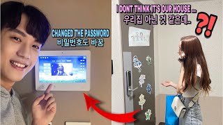 I made my foreign wife think that it's not our house by changing password and the door