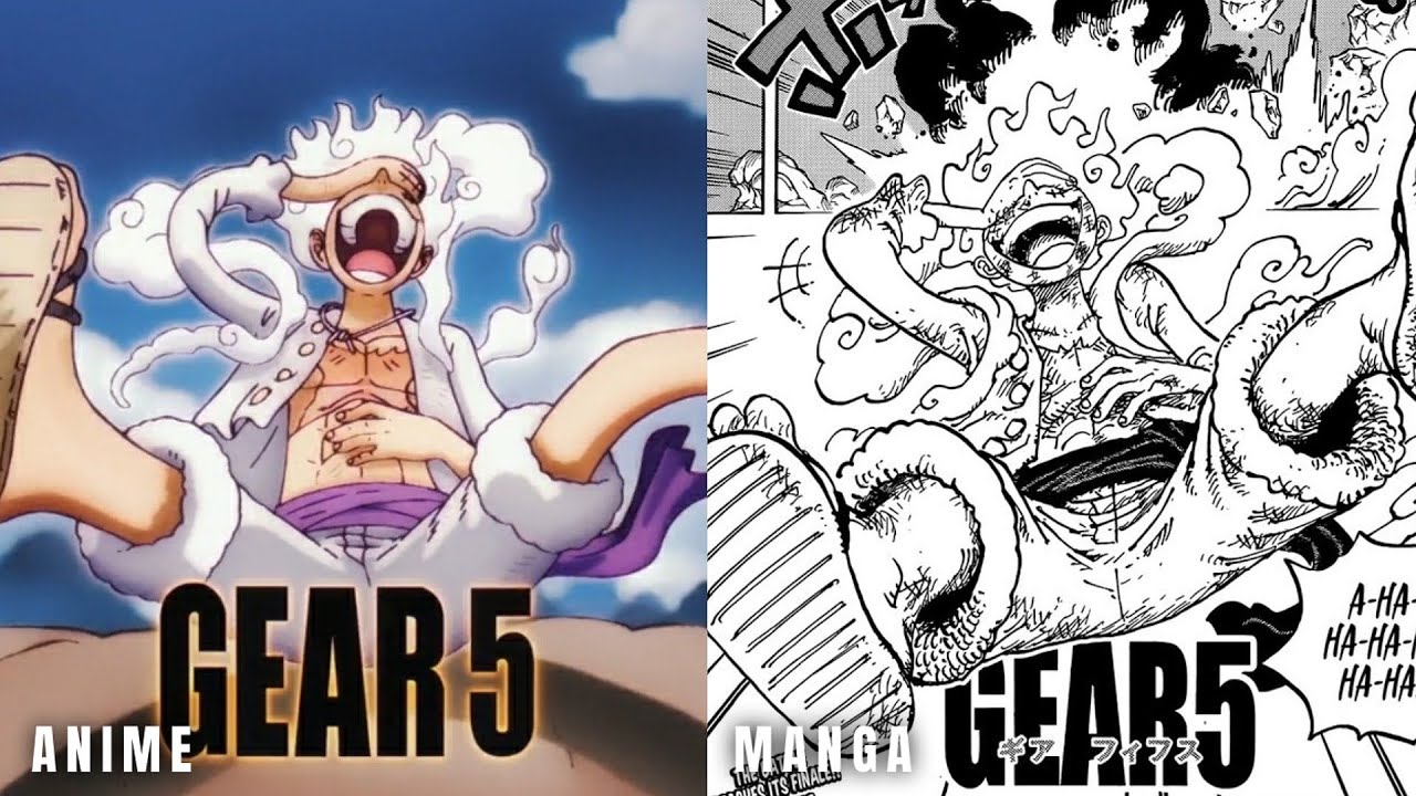 One Piece News on X: Luffy Gear 5 Manga vs Anime #ONEPIECE   / X