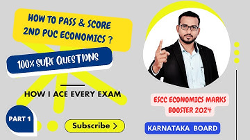 2nd PUC Economics Marks Booster 2024 | 100% Sure Questions | Passing Package | Paper 1| Karnataka