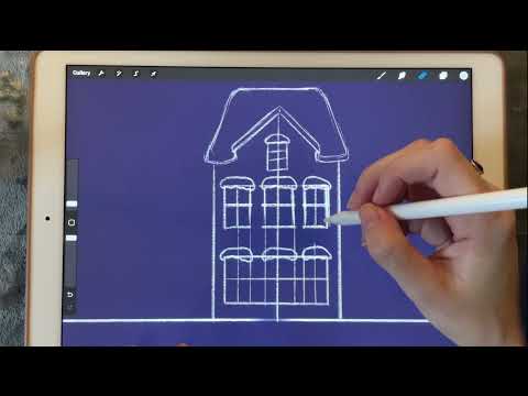 ASMR iPad Sounds - Sketching in Procreate (Whispering)