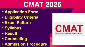 CMAT 2026 - Eligibility Criteria, Exam Date, Application form, Syllabus, Counseling, Result