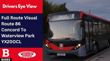 DEV: FULL ROUTE VISUAL | Nexus Bus Route 86 - Concord to Waterview Park | YX20OCL