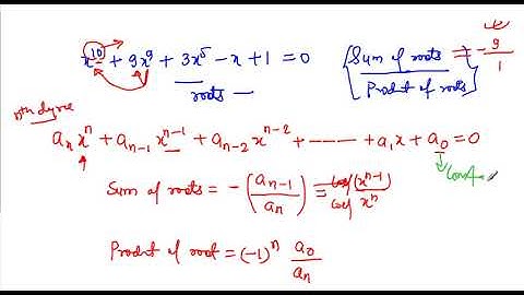 Sum and Product of root for nth degree polynomial ............