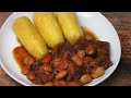 Brown Stew Jackfruit &Butter Beans With Boiled Ripe Plantain