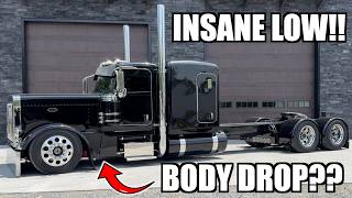 WILD BODY DROP Kit on My Peterbilt 389!! This is INSANE LOW!!