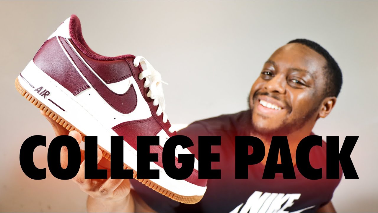 Air Force 1 LV8 College Pack Night Maroon On Foot Sneaker Review  QuickSchopes 444 Schopes DQ7659 102 