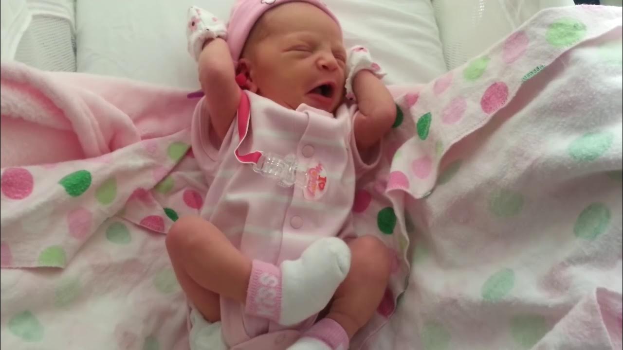 Newborn Baby Girl Early Wake Up & Stretching YouTube