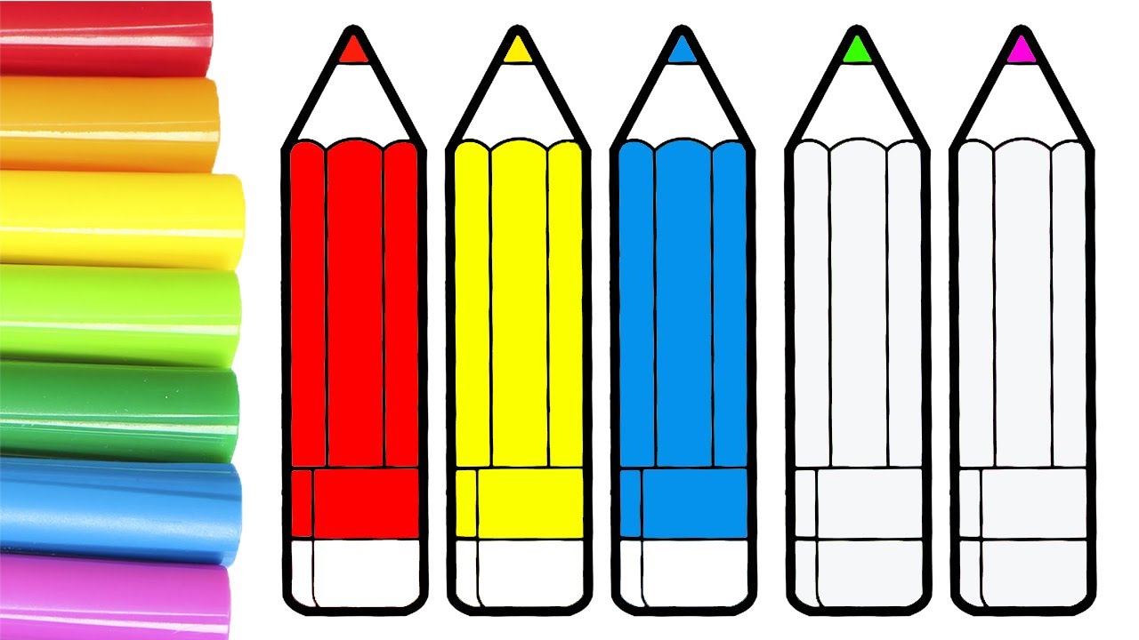 Dibuja y Colorea 🎨 Aprende a colorear lápices de colores | Videos  Educativos para Niños - thptnganamst.edu.vn